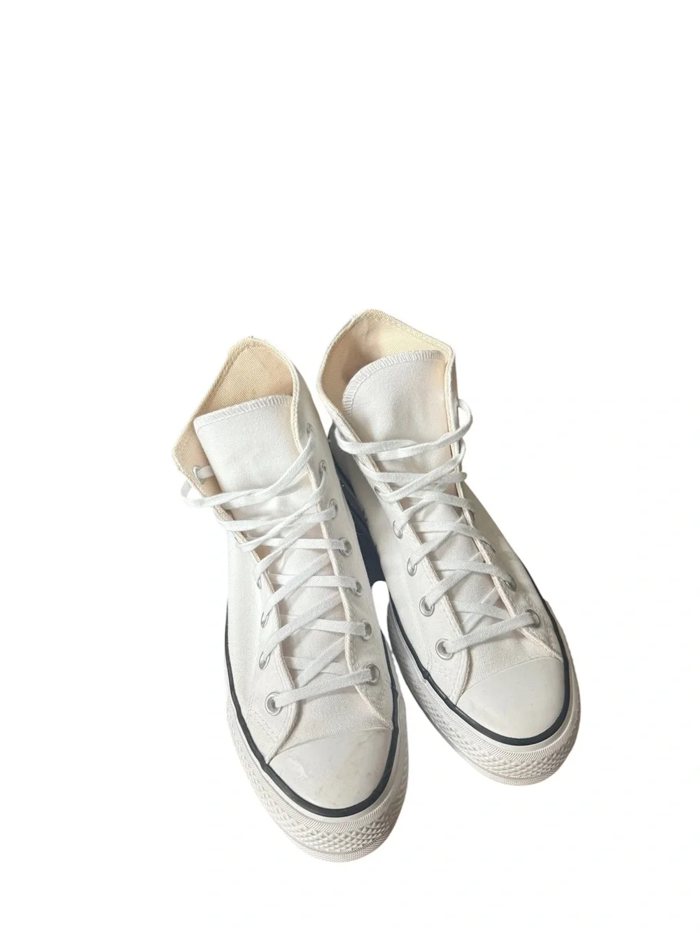 Converse White High-Top Canvas Platform Sneakers - Picture 3 of 4